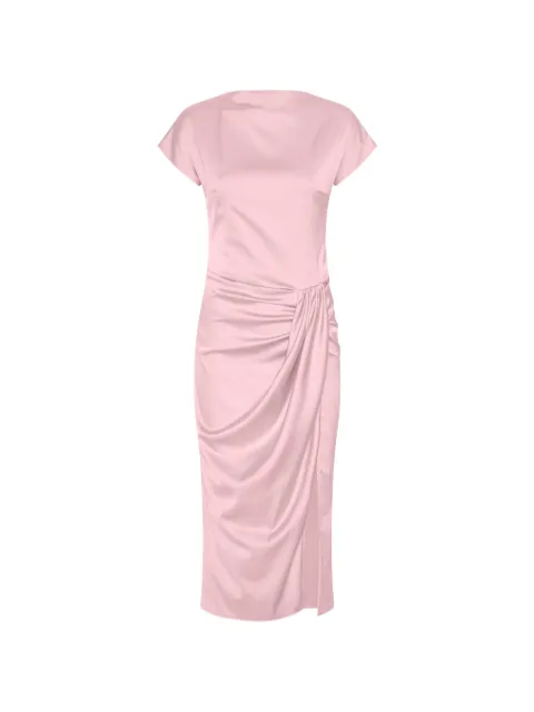 ROTATE BIRGER CHRISTENSEN ruched cap-sleeve midi dress Pink 116211