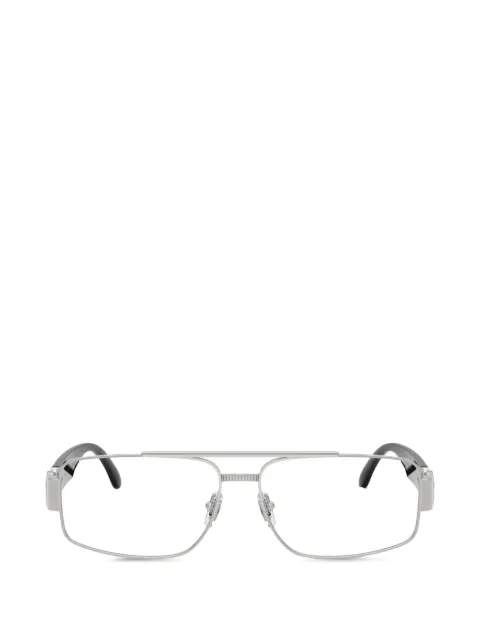 Versace Eyewear Medusa Biggie plaque rectangle-frame glasses Silver VE13171000