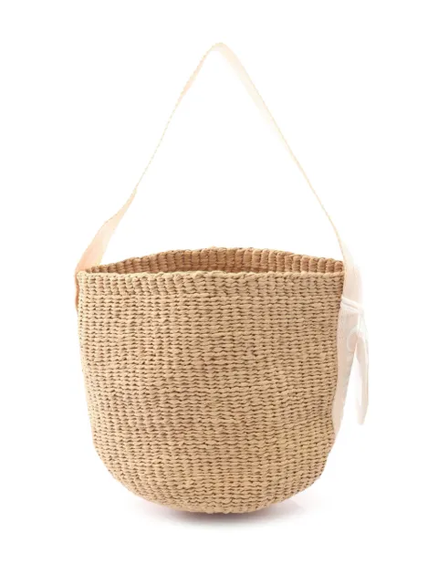 Chloé Pre-Owned 2010-2026 Small Mifuko Raffia Woody Basket bucket bag Neutrals MDUS59UDNJ8OB4XE