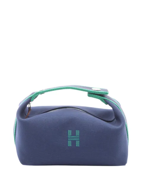 Hermès Pre-Owned 2010-2026 Small Toile Bride A Brac Case vanity bag Blue GWYP0XX6RL97B4M5
