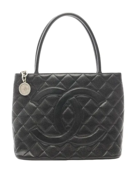 CHANEL Pre-Owned 2000-2002 Caviar Medallion tote bag Black K6QT5V8XFSUA5OL1