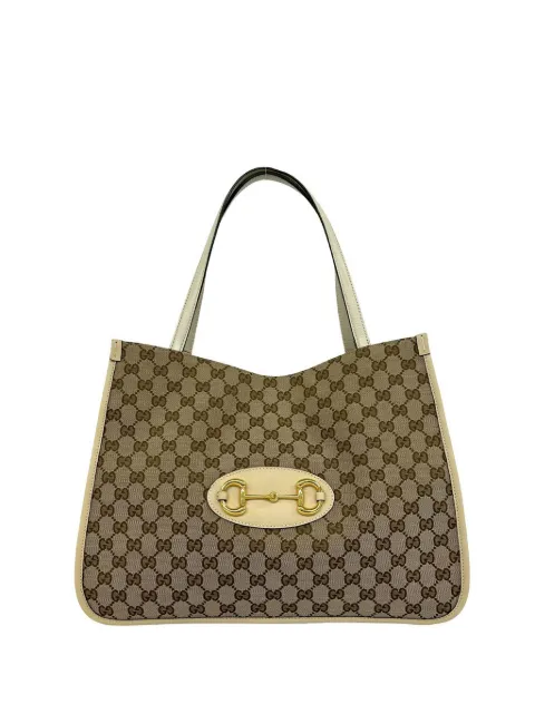 Gucci Pre-Owned 2016-2026 Medium GG Canvas Horsebit 1955 tote bag Neutrals OPVXBP5G3P8JSHFO