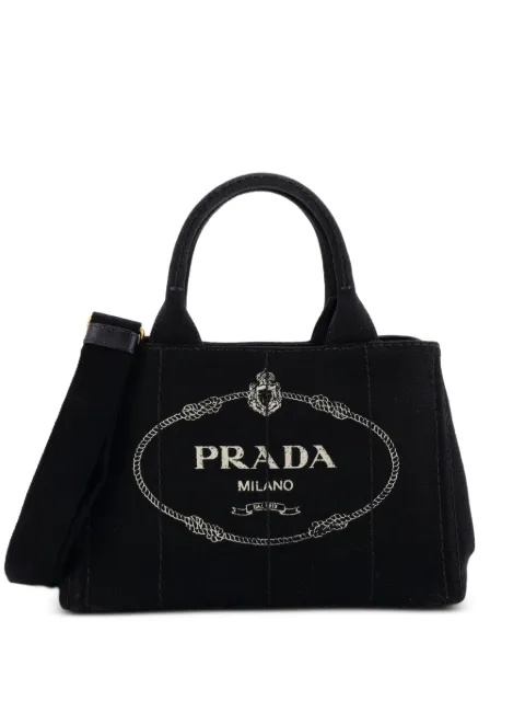 Prada Pre-Owned Canapa Convertible Canvas Mini tote bag Black YZTQLL3L2QAB9ZQ8