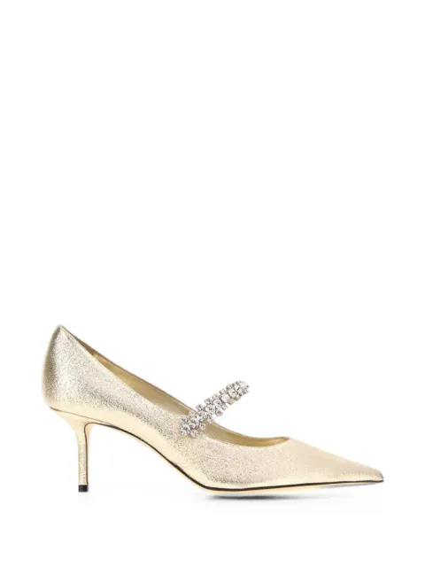 Jimmy Choo Bing crystal-embellished pumps Gold BINGPUMP65DXB