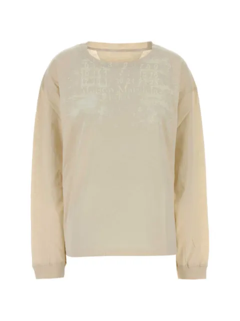 Maison Margiela logo-print long-sleeve T-shirt Neutrals S51GC0556M2016