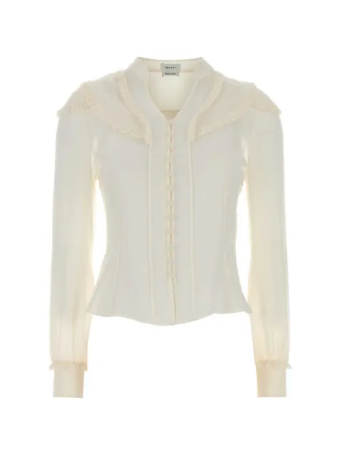 Alexander McQueen ruffled chiffon blouse Neutrals 865417QBADS