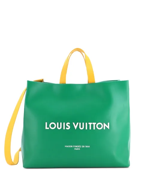 Louis Vuitton Pre-Owned Shopper Leather MM tote bag Green 7903YT1TBTNS1ONO