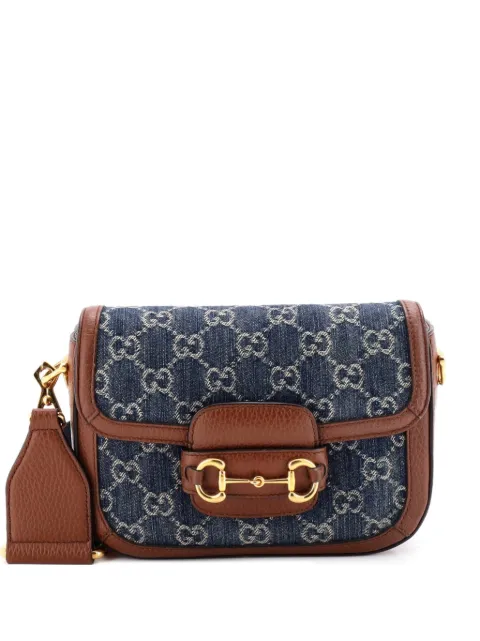 Gucci Pre-Owned Horsebit 1955 GG Denim Mini shoulder bag Blue S3VRR8TL411SGV6Z
