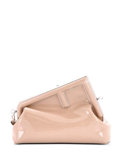 Fendi Pre-Owned First Bag Patent Midi shoulder bag Neutrals 2GHSGE6Z27JVQYGF