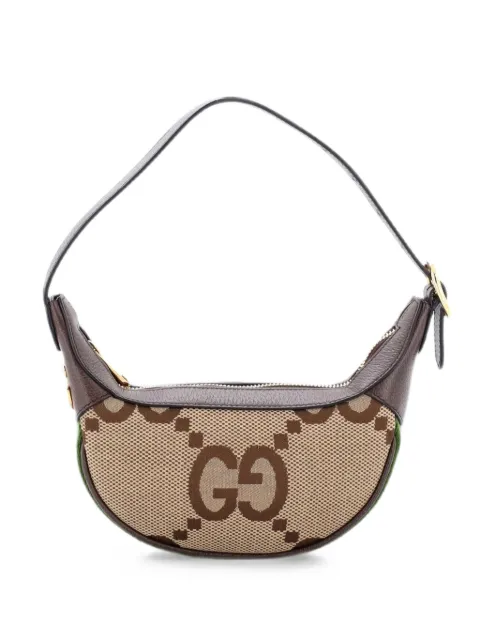 Gucci Pre-Owned Ophidia Half Moon Bag Jumbo GG Canvas Mini hobo bag Brown KDI04MNBDAXRDCBR