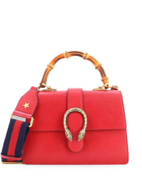 Gucci Pre-Owned Dionysus Bamboo Top Handle Bag Leather Medium satchel Red 1E7NO0S9ZW94IO07