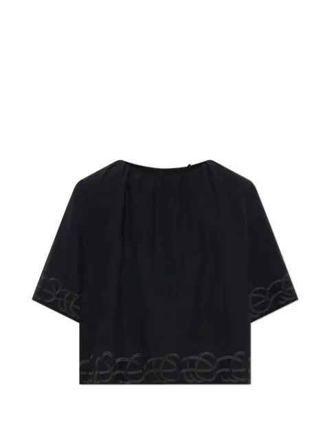 By Malene Birger Marian embroidered linen blouse Black 1040660