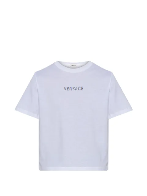 Versace bead-embellished logo T-shirt White 10259731A18690