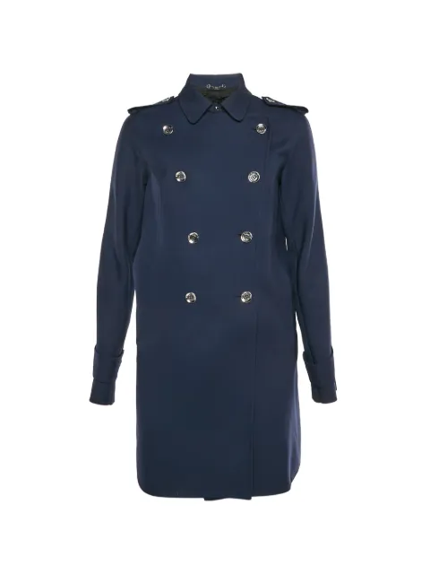 Gucci Pre-Owned shoulder-epaulettes double-breasted coat Blue 1325460