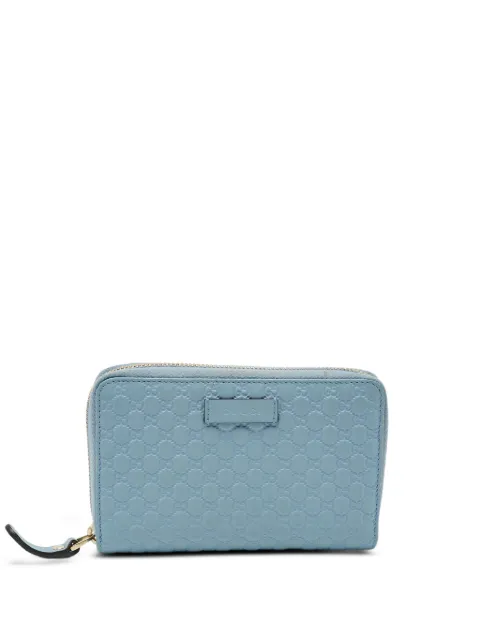 Gucci Pre-Owned Microguccissima zip-around wallet Blue 1316399