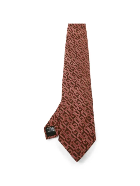 Dolce & Gabbana Pre-Owned DG-logo jacquard tie Brown 1341740