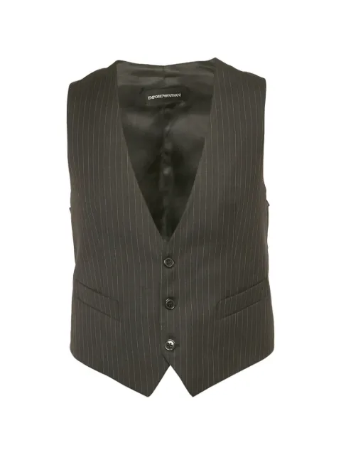 Emporio Armani Pre-Owned pinstriped wool vest Grey 1271565
