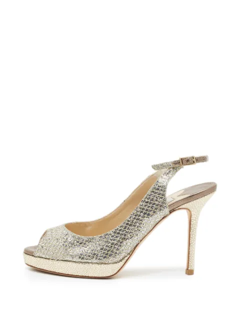 Jimmy Choo Pre-Owned Nova peep-toe slingback pumps Gold 1343091