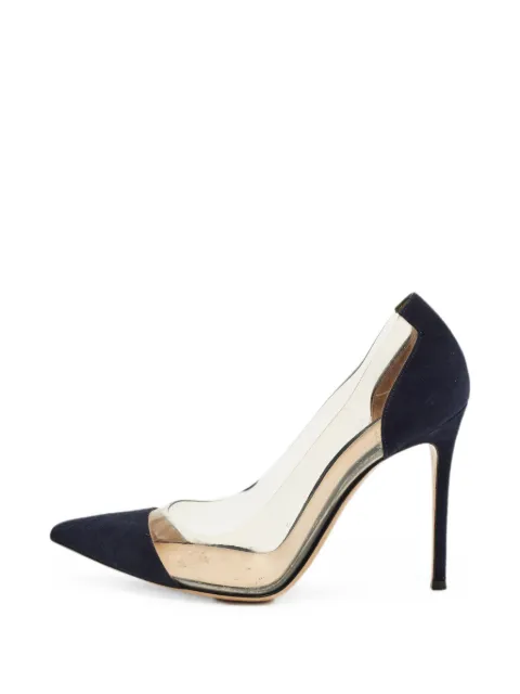Gianvito Rossi Plexi pointed-toe pumps Blue 1334485