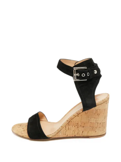 Gianvito Rossi cork wedge sandals Black 1275071