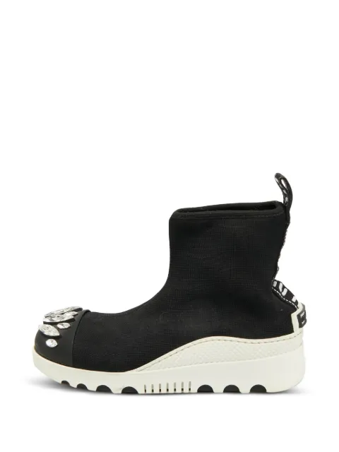 Miu Miu Pre-Owned crystal-detail high-top sneakers Black 1322794