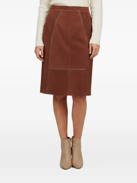 Gucci Pre-Owned Lizzy goat suede midi skirt Brown 1347481