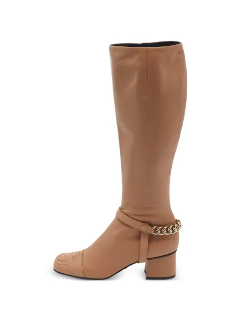 Gucci Pre-Owned Interlocking G chain-link boots Brown 1358056