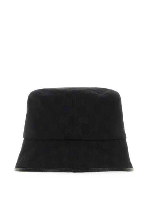 Gucci GG Supreme leather-trim bucket hat Black 875740PCEX4HBJS