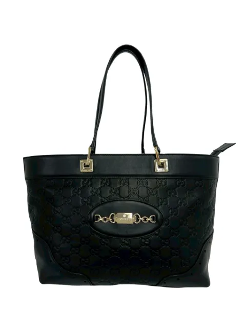 Gucci Pre-Owned 2000-2015 Leather tote bag Black TLCT9PEZQ52PH6TN