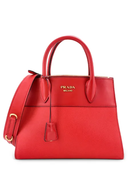 Prada Pre-Owned Paradigme Tote Saffiano with City Calf Small satchel Red VKCNV80SGGXTK40L