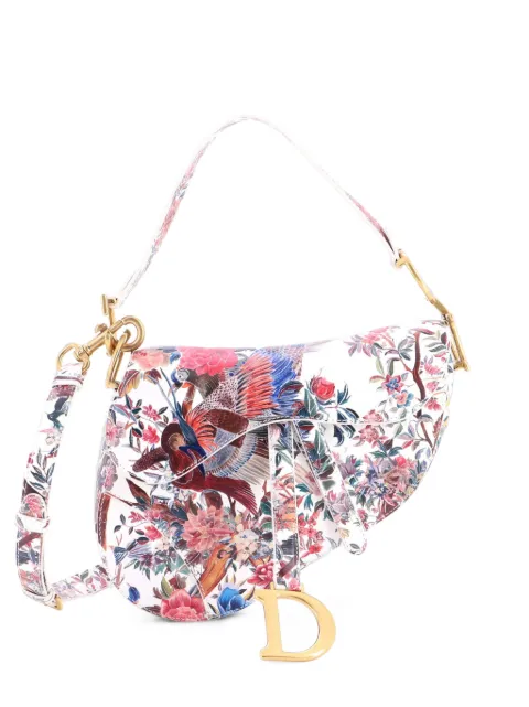 Christian Dior Pre-Owned Saddle Handbag with Strap Printed Leather Medium shoulder bag Multicolour TSADH88XTF4XBKAL