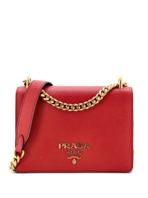 Prada Pre-Owned Chain Flap Bag Saffiano Leather Small crossbody bag Red R5P000MZAGLZIKHO
