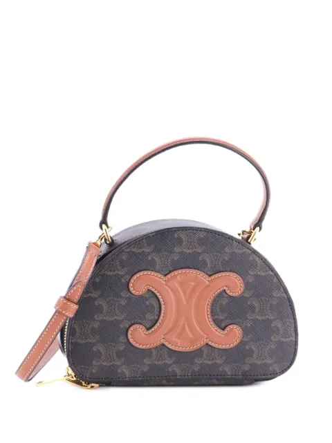 Celine Pre-Owned Half Moon Case Triomphe Coated Canvas with Leather pouch Brown XMJ09F0R65K7SHJB