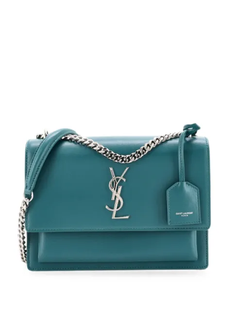 Saint Laurent Pre-Owned Sunset Leather Medium crossbody bag Green 8VQBL3K2686MYESW