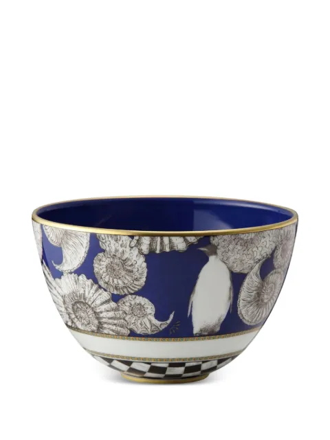 GINORI 1735 penguin-print shell-pattern bowl Blue 061B15
