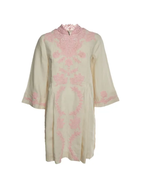 Gucci Pre-Owned lace-detail mini dress Neutrals 1330936