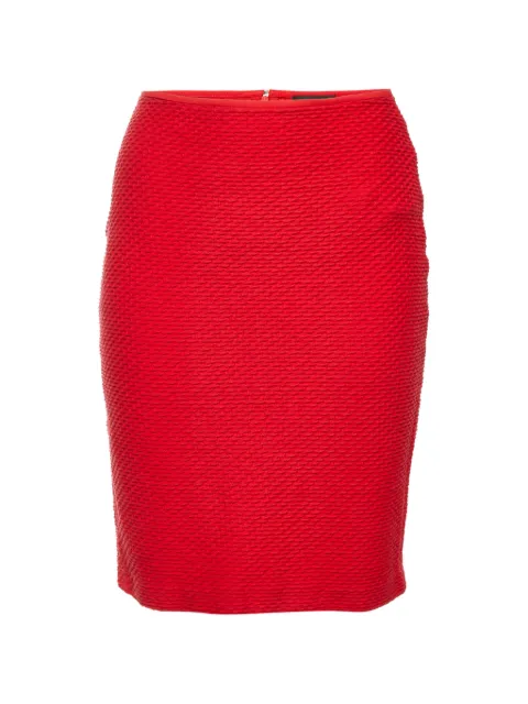 Emporio Armani Pre-Owned textured pencil midi skirt Red 1346770