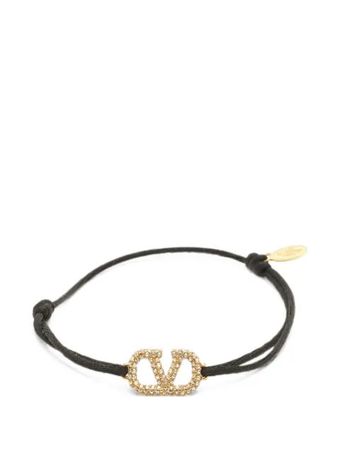 Valentino Garavani Pre-Owned VLogo crystal cord bracelet Black 1350879