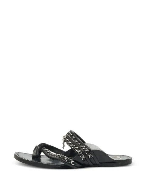 CHANEL Pre-Owned CC chain-link sandals Black 1361307