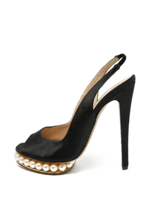 Nicholas Kirkwood faux-pearl platform sandals Black 1315184