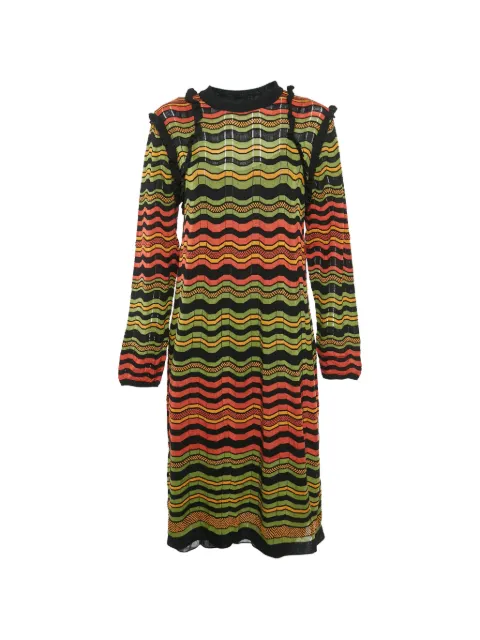 Missoni Pre-Owned zigzag-knit midi dress Black 1217528