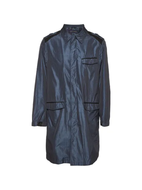 Etro Pre-Owned check-pattern coat Blue 1324303
