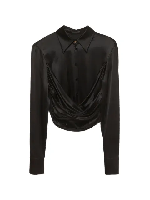 Versace Pre-Owned draped cropped shirt Black 1294315