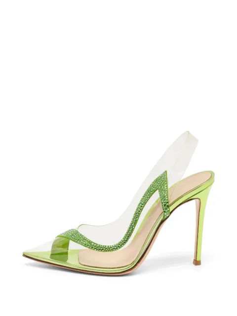 Gianvito Rossi Hortensia crystal-embellished heeled pumps Neutrals 1332280