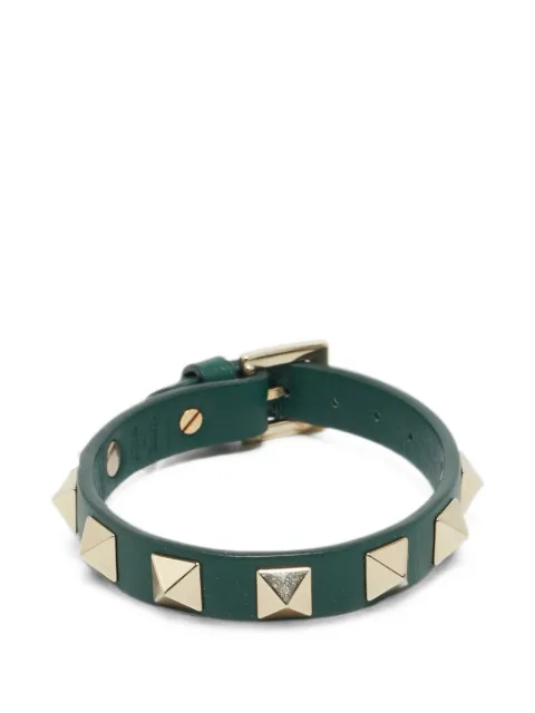 Valentino Garavani Pre-Owned Rockstud leather bracelet Green 1358962