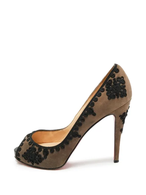 Christian Louboutin Pre-Owned Very Prive lace-embroidered pumps Grey 1261190