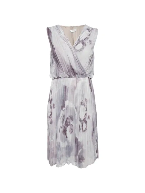 Max Mara printed plissé midi dress White 1307289