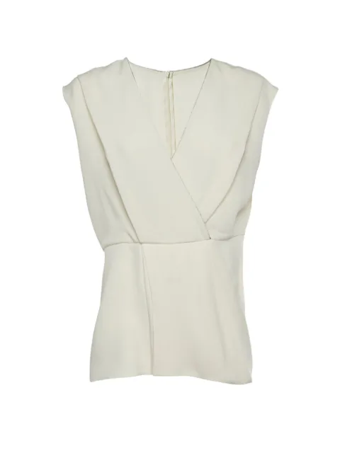 Max Mara plunge-neck crepe top Neutrals 1316335
