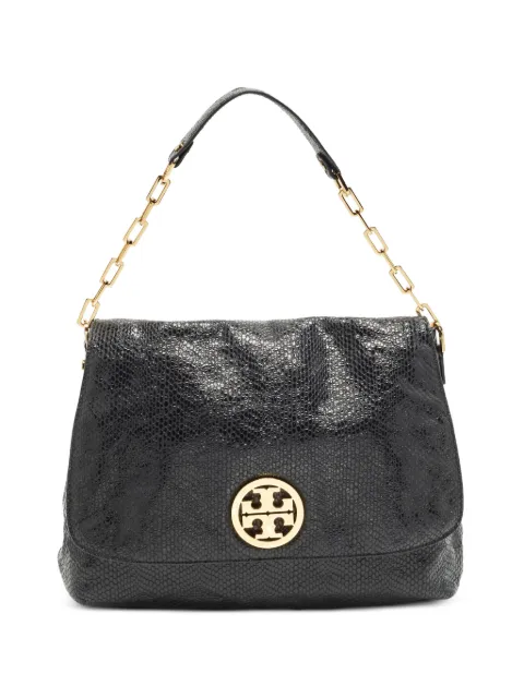 Tory Burch snake-embossed leather shoulder bag Black 1355111