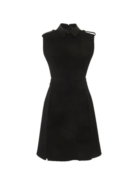 Gucci Pre-Owned leather-trim sleeveless mini dress Black 1318641